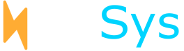 HostSys UK official logo with orange lightning bolt icon and blue text for dark themes